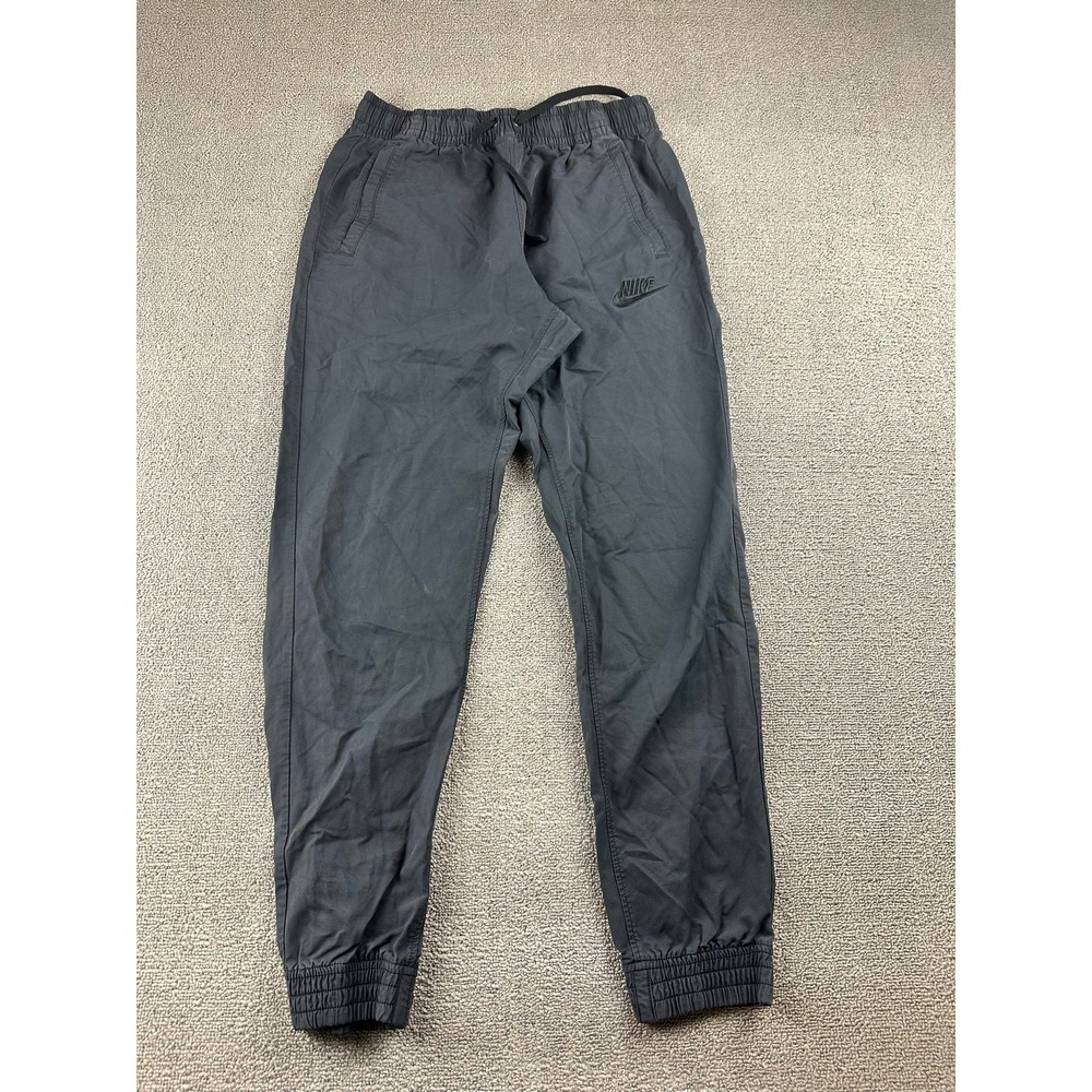 Nike Jogger Pants Men M Gray Athletic Woven Drawstring Pockets Sports Activewear